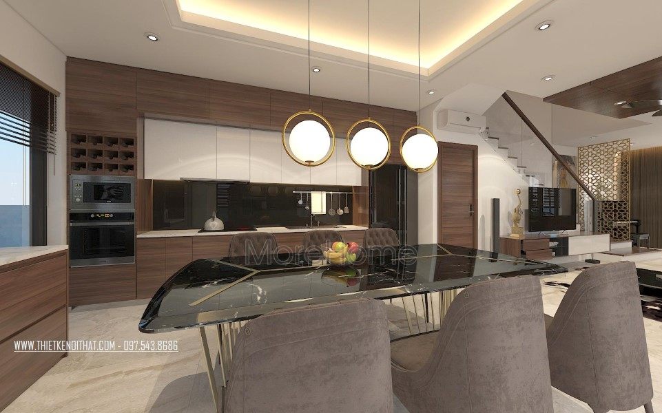 Thiết kế nội thất phòng khách biệt thự Vinhomes Thăng Long Hoài Đức Hà Nội